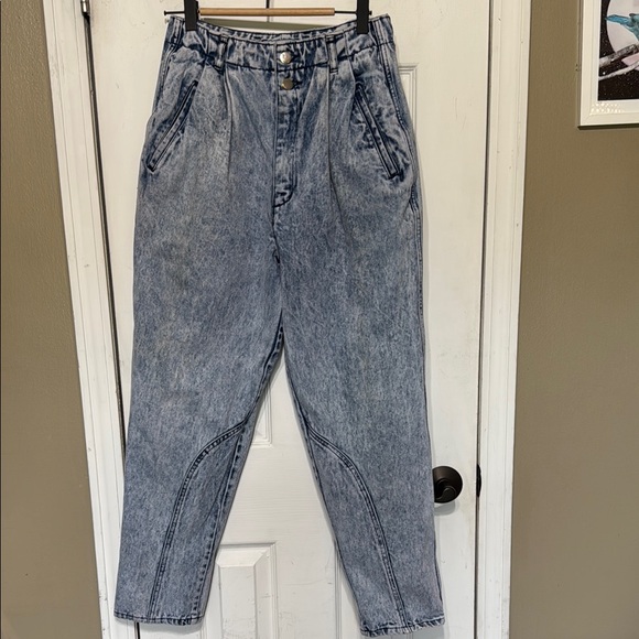 Vintage Lerner Acid Wash Blue Boyfriend Jeans 100% Cotton Relaxed Fit Size 10 - Picture 1 of 11